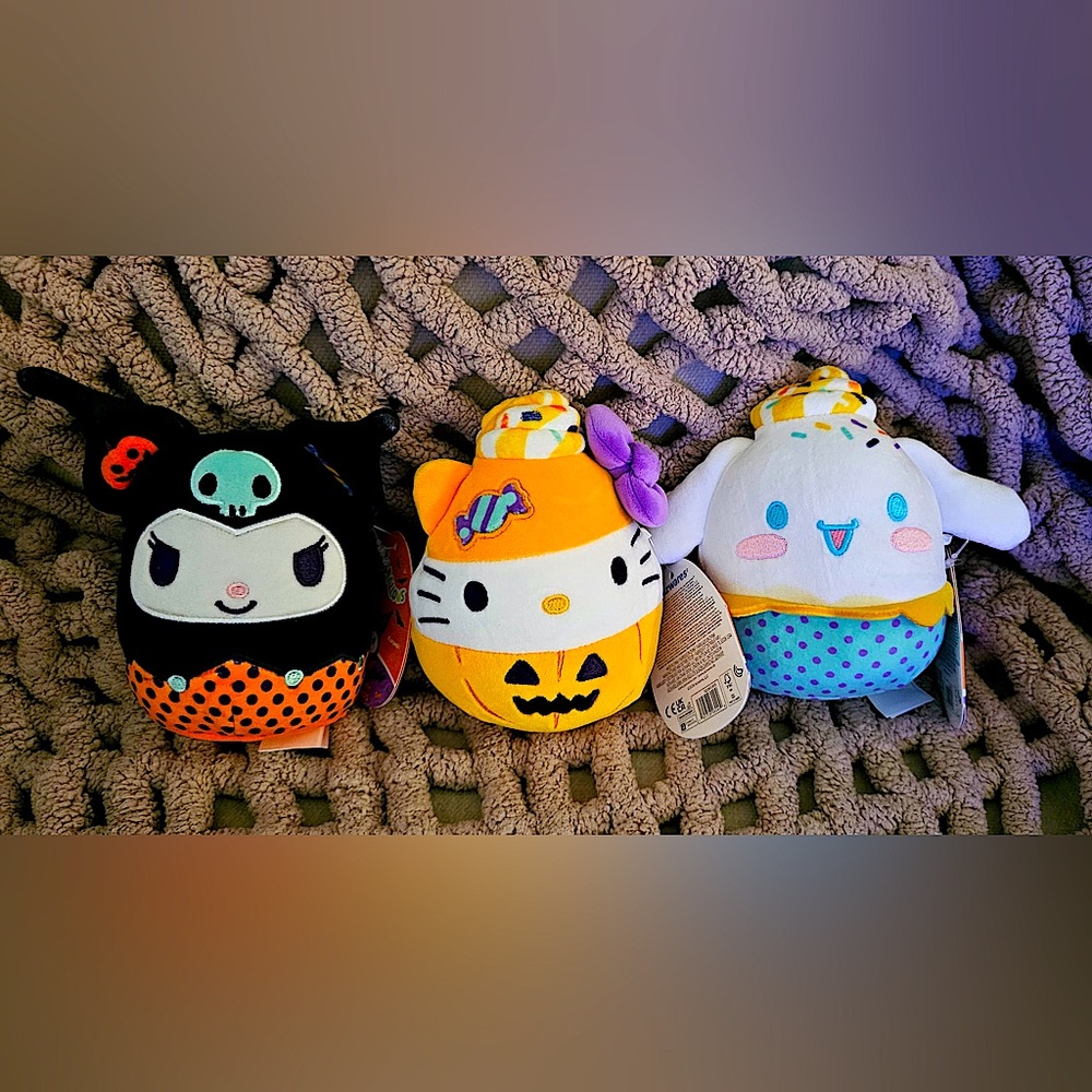 3 Sanrio Squishmallows Hello Kitty & Friends Halloween Plush Characters